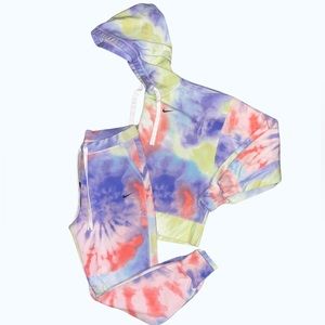 Small Tie-Dye Nike Jogger and Cropped Sweatshirt Set, worn once!